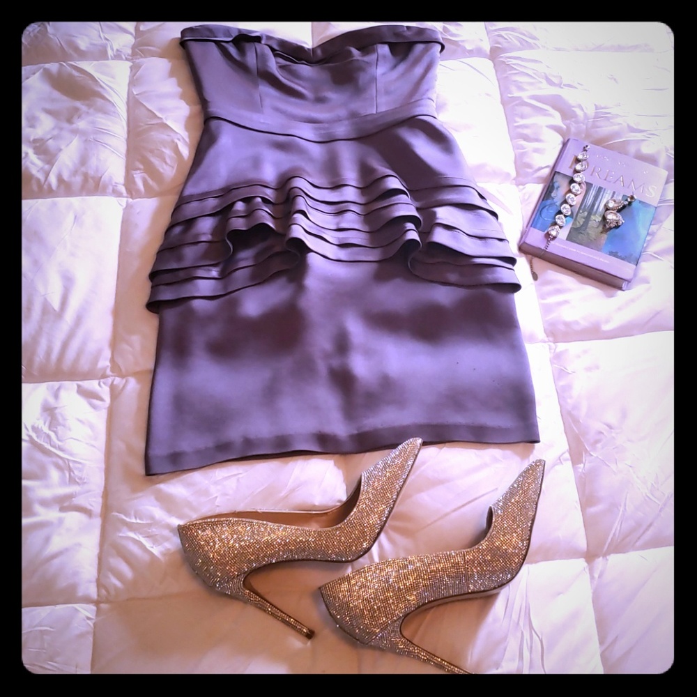 Womens Strapless Aurelia Dewberry Dress